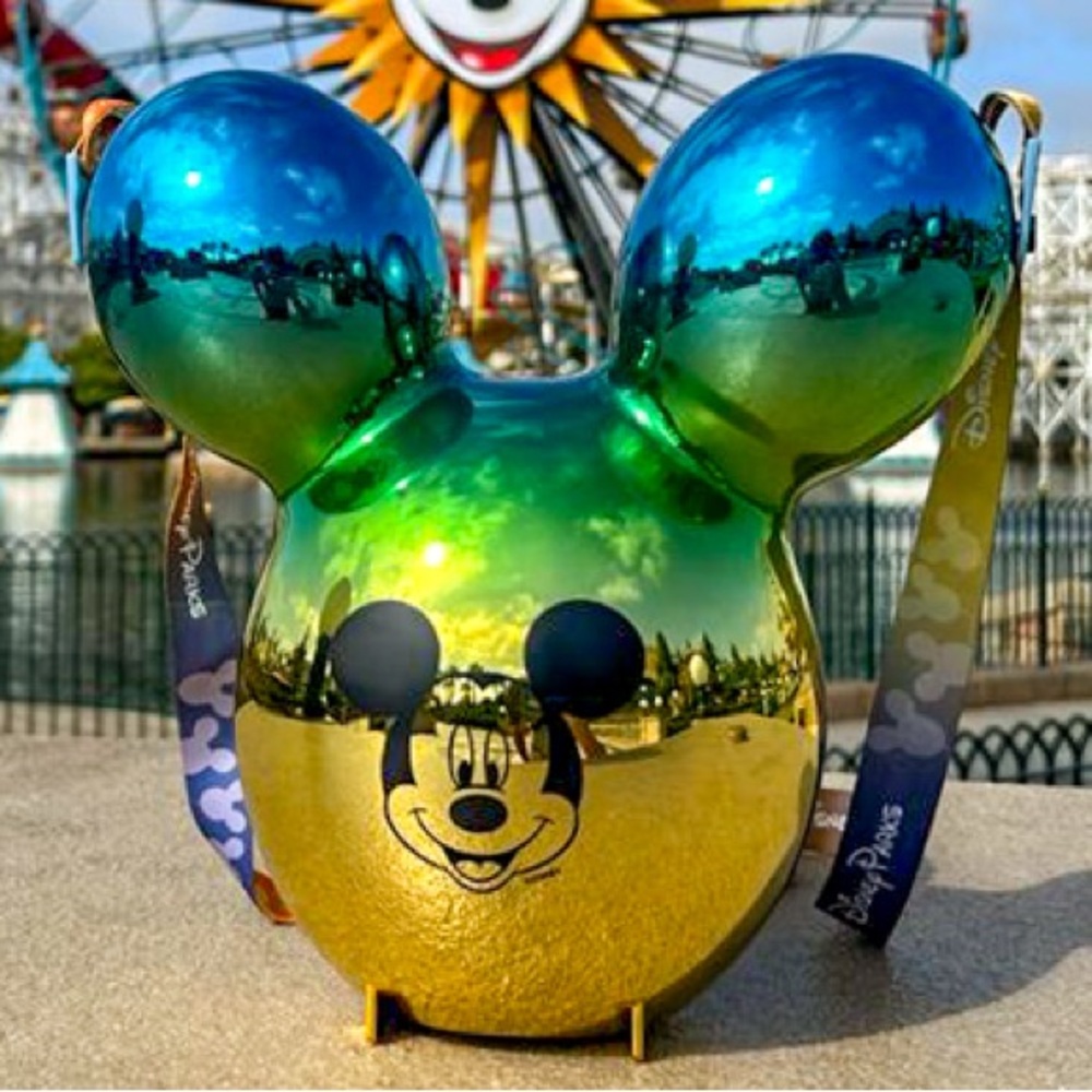 ‼️CLEARANCE‼️Disney Mickey Mouse Metallic Blue, Green, Gold Ombre Popcorn Bucket
